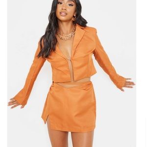 PrettyLittleThing Orange Blazer Set
